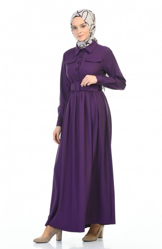 Lila Hijab Kleider 4033-03