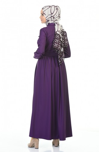 Lila Hijab Kleider 4033-03