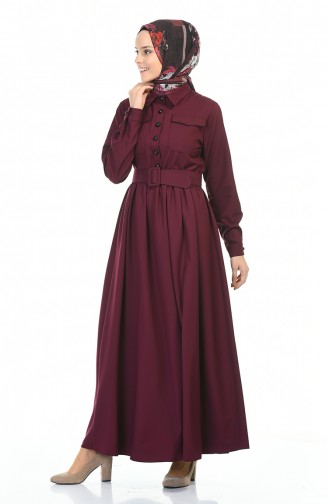 Plum Hijab Dress 4033-06