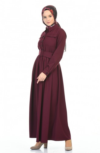 Plum Hijab Dress 4033-06