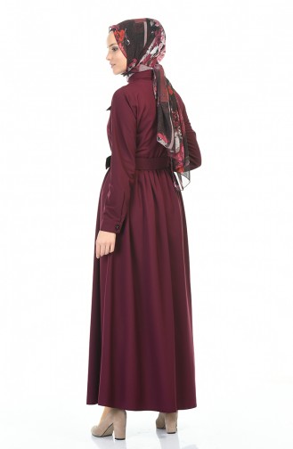 Plum Hijab Dress 4033-06