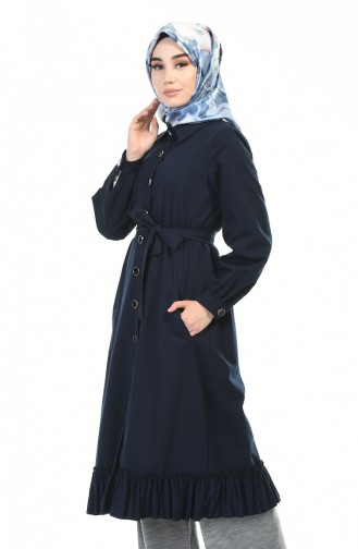 Trenchcoat mit Rüschen 1241-04 Dunkelblau 1241-04