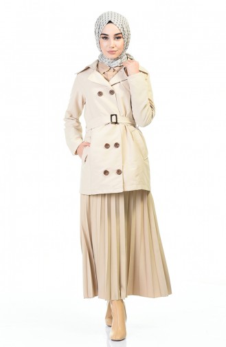 Beige Trench Coats Models 1015-02