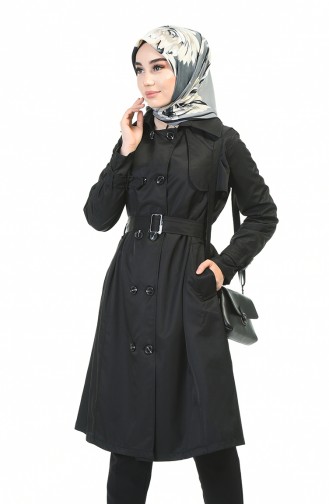 Black Trench Coats Models 1016-03