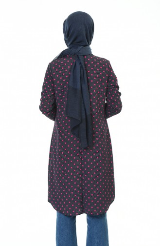 Polka Dot Tunic Navy Blue Damson 1082-01