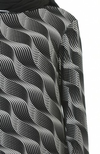 Patterned Seasonal Tunic Black 1083-01