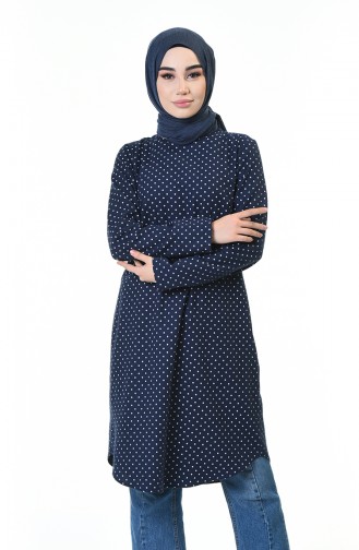 Polka Dot Tunic Navy Blue 1084-01