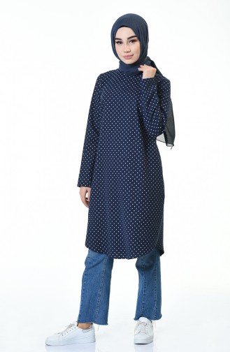 Puantiyeli Tunik 1084-01 Lacivert 1084-01