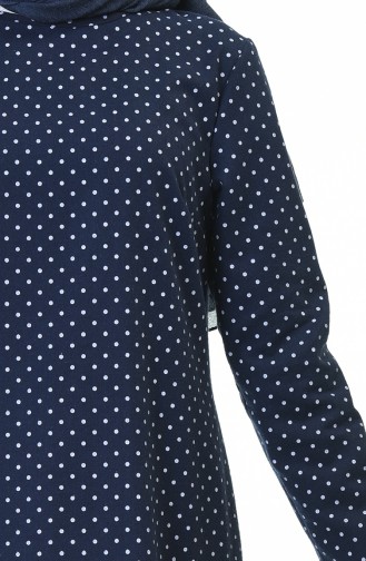 Polka Dot Tunic Navy Blue 1084-01