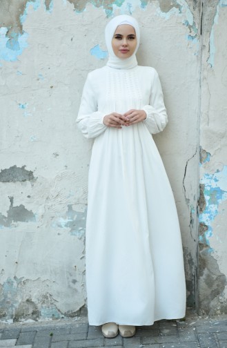 Stein bedrucktes Kleid für Umrah 8050-01 Naturfarbe 8050-01