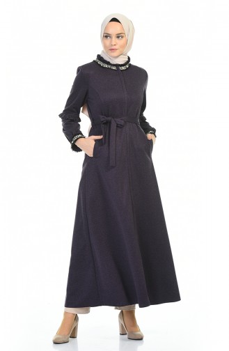 Winter Abaya with Pearl Purple 8216-04