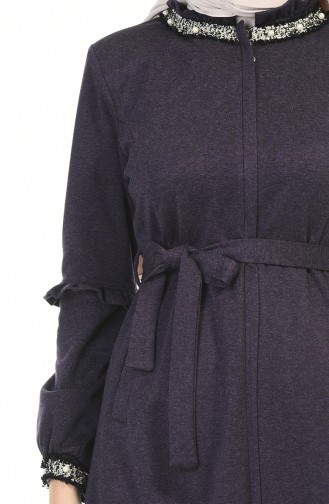 Winter Abaya with Pearl Purple 8216-04