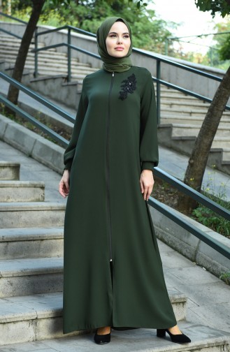 Khaki Abaya 8014-03