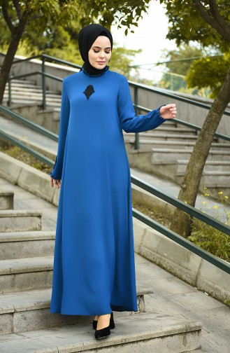 Indigo Hijab-Abendkleider 8038-06