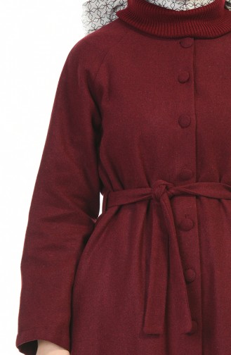 معطف طويل أحمر كلاريت 5505-03