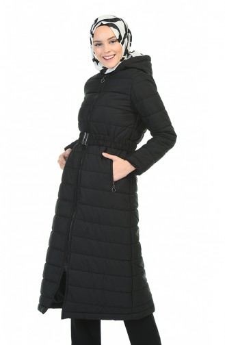 Zippered quilted Coat 5908-01 Black 5908-01