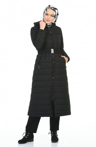 Zippered quilted Coat 5908-01 Black 5908-01