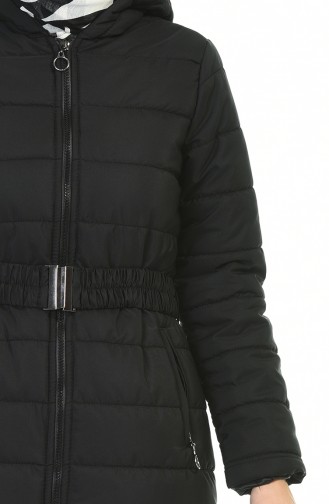 Zippered quilted Coat 5908-01 Black 5908-01