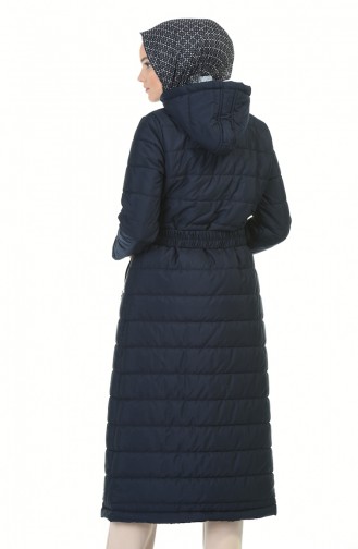 Zippered quilted Coat 5908-02 Navy Blue 5908-02