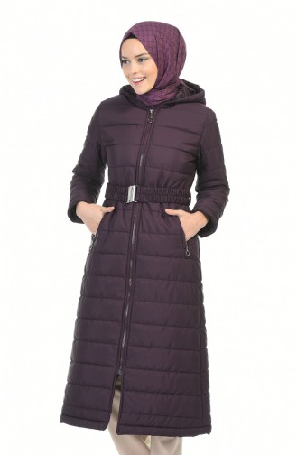 Zippered quilted Coat 5908-04 Purple 5908-04