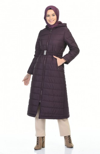 Zippered quilted Coat 5908-04 Purple 5908-04