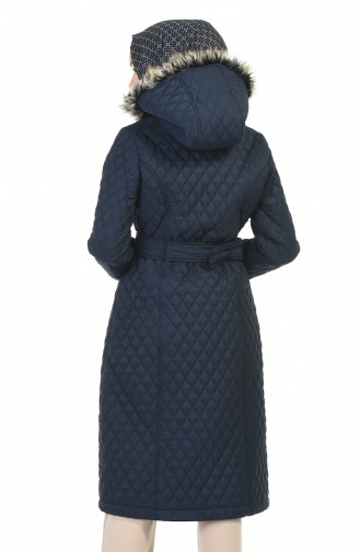 Hooded quilted Coat 504319-02 Navy Blue 504319-02