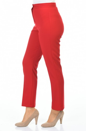 Straight Leg Pants 1112-03 Red 1112-03