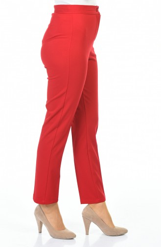 Straight Leg Pants 1112-03 Red 1112-03