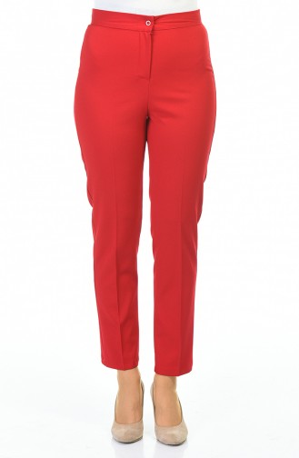 Straight Leg Pants 1112-03 Red 1112-03