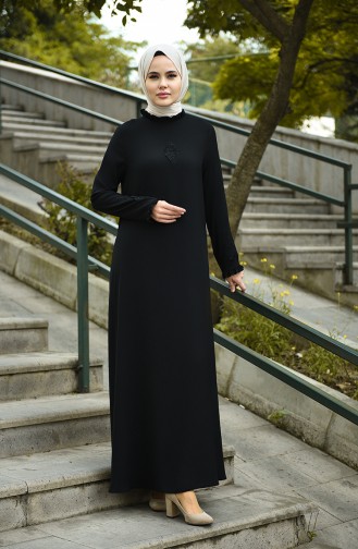 Schwarz Hijab-Abendkleider 8038-05