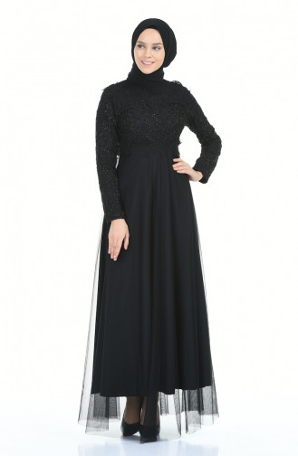 Schwarz Hijab-Abendkleider 5218-02
