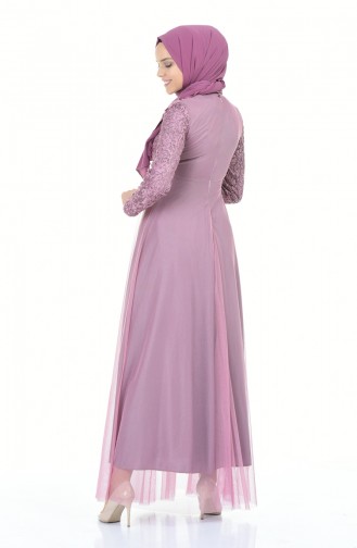 Dusty Rose Hijab Evening Dress 5218-04