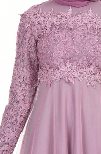 Dusty Rose Hijab Evening Dress 5218-04