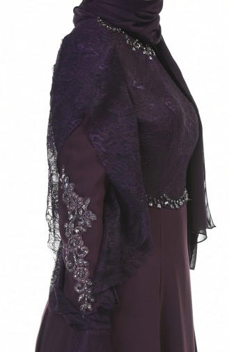 Lace Evening Dress Purple 7028-02