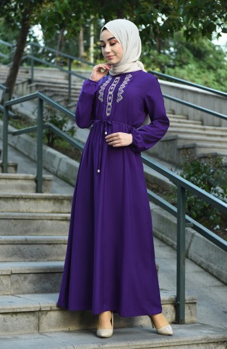 Purple Hijab Dress 10121-09