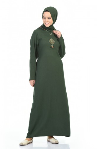 Khaki Hijab Dress 0065-01