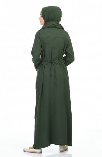 Khaki Hijab Dress 0065-01