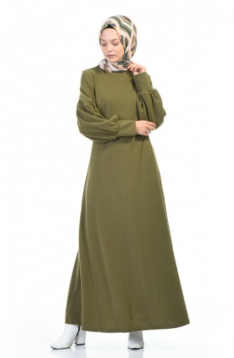 Khaki Hijab Kleider 0334-01