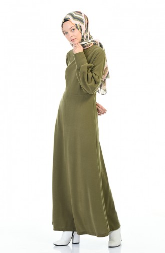 Khaki Hijab Dress 0334-01