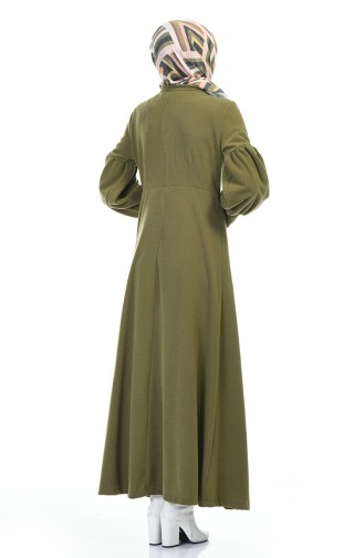 Khaki Hijab Dress 0334-01
