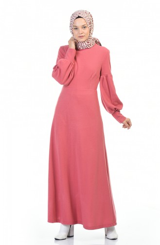 Beige-Rose Hijab Kleider 0334-05