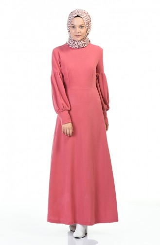 Robe Hijab Rose Pâle 0334-05