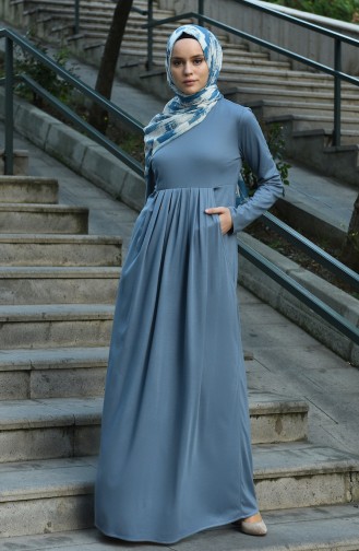 Indigo Hijab Dress 8058-02