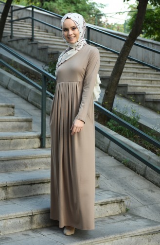 Mink Hijab Dress 8058-04