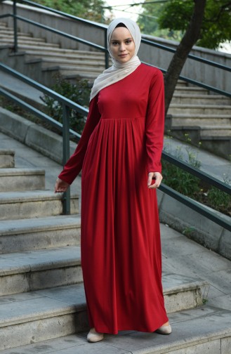 فستان أحمر كلاريت 8058-07