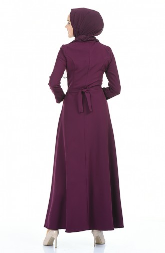 Plum Hijab Dress 9612-05