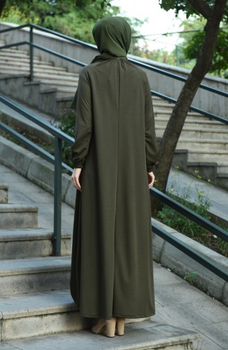 فستان شرعي كاكي 1027-03