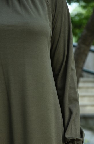 فستان شرعي كاكي 1027-03