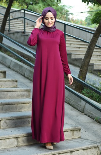 فستان شرعي أرجواني داكن 1027-04