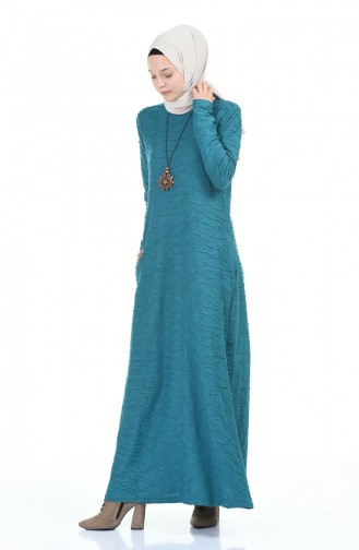 Petrol Hijab Dress 0117-01